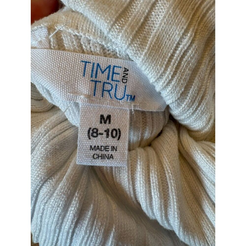Time & Tru Cream Ribbed Turtleneck - Picture 4 of 6